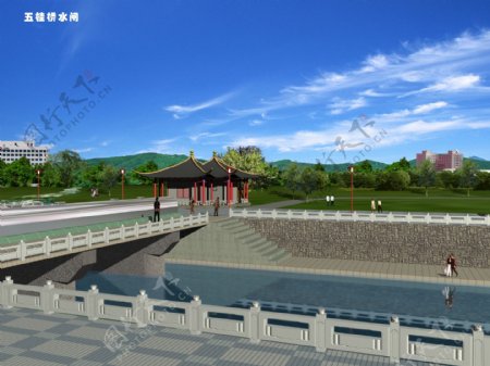 五桂桥水闸建筑设计分层套图PSD0059