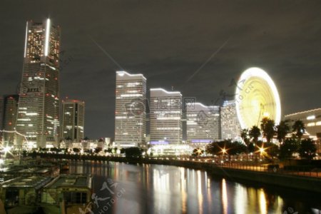 日本横滨的夜色