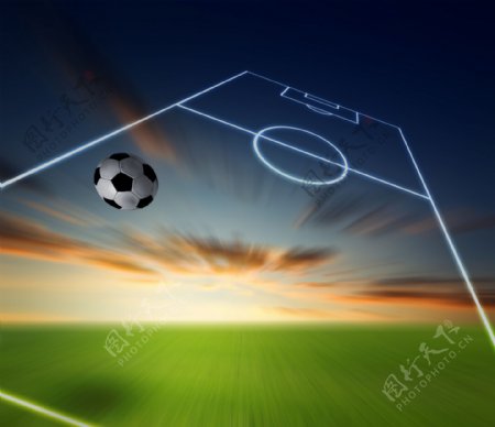 天空中的足球图片