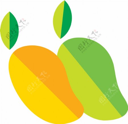 芒果水果卡通矢量素材图片