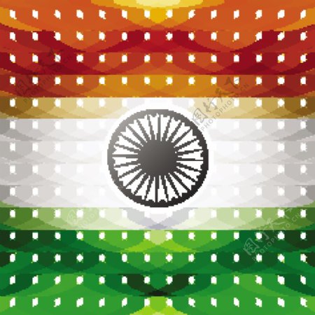 印度国旗波形纹理设计
