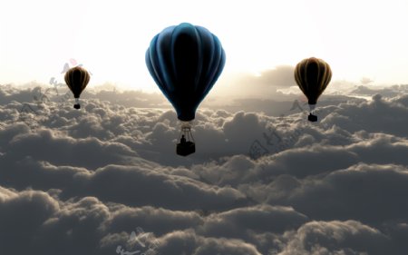 云层里的热气球