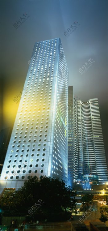 城市高楼夜景摄影图片