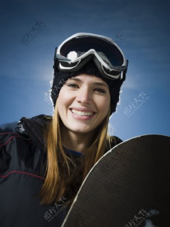 漂亮的滑雪女人图片