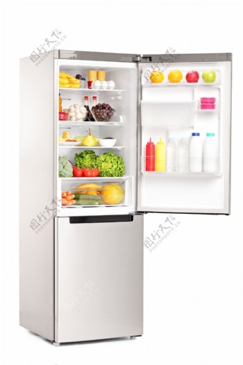 冰箱里的新鲜水果蔬菜图片
