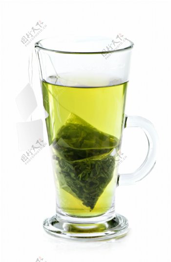 杯子里的绿茶图片