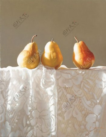 梨子油画写生图片