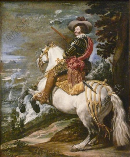 骑马的人物肖像画图片
