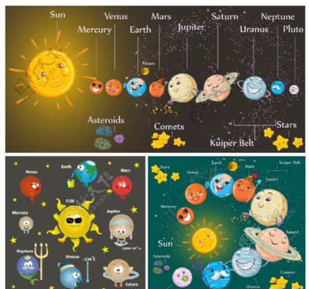 九大行星卡通形象