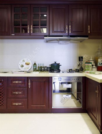 美式现代厨房装修效果图