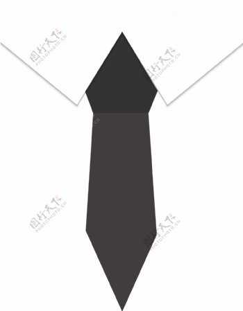手绘黑色领带元素