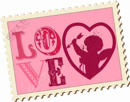 粉色love邮票