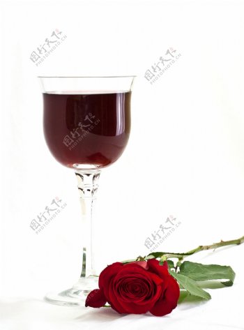 葡萄酒玻璃玫瑰