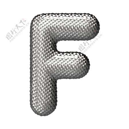 立体银色字母F图片