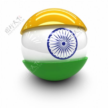 印度国旗球体图片