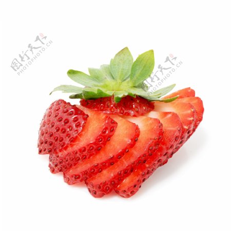 新鲜切片草莓图片