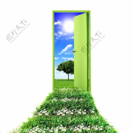 门与自然创意高清图片