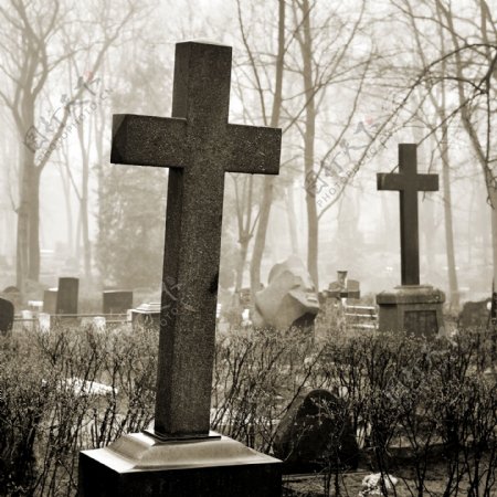 墓地里的十字架