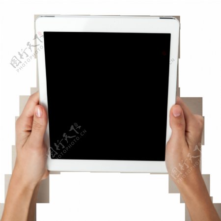 双手持平板电脑背景图片