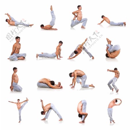 各种瑜伽男子动作图片