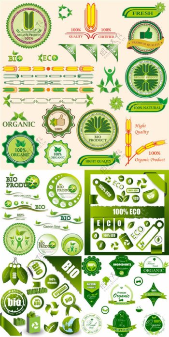 绿色标签设计矢量素材