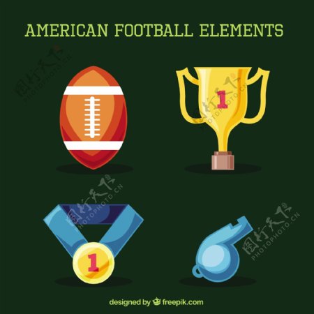 一套色彩丰富的美式橄榄球项目