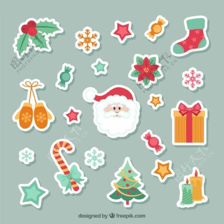可爱的圣诞stikers收集