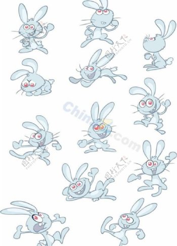 可爱卡通兔矢量素材
