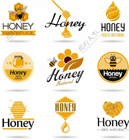 蜂蜜和蜜蜂图标