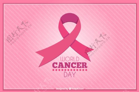 世界癌症日粉红色背景的条纹背景