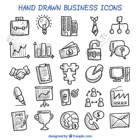 手工绘制的商业图标