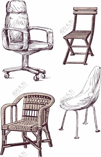 复古椅子素描