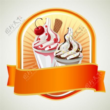 冰淇淋美食标签图片