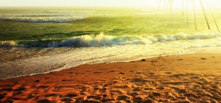 黄昏沙滩风景图片