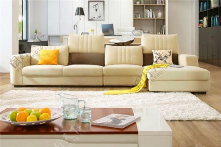 现代彩色客厅沙发装修效果图