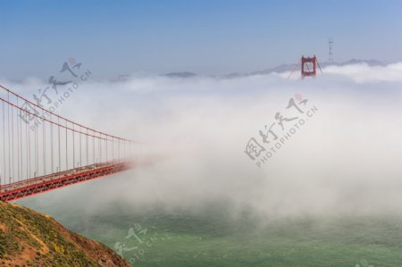 金门大桥云海风景图片