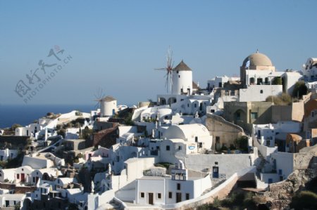 希腊爱琴海建筑风景图片