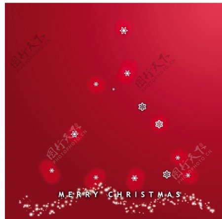 抽象的圣诞树设计背景上的红色
