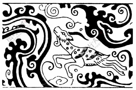 瑞兽纹样青铜纹饰传统图案0064