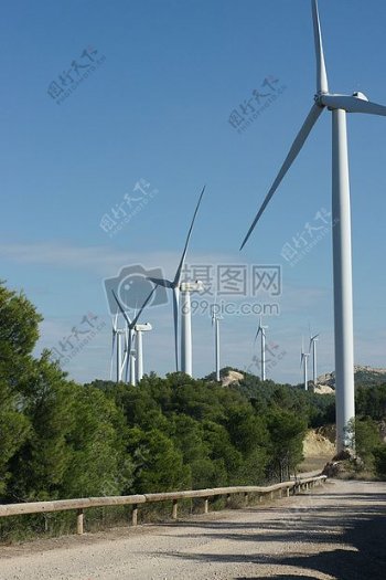 风电场风车景观风力发电机组路塔拉戈纳西班牙