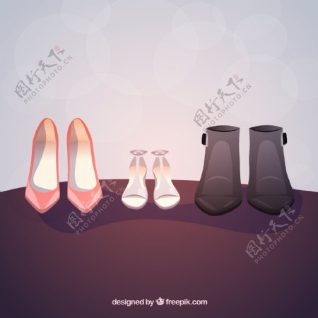 女式鞋子矢量素材