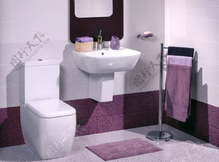 紫色风格洗手间装修设计图片