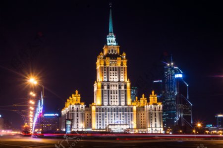 莫斯科城市夜景图片