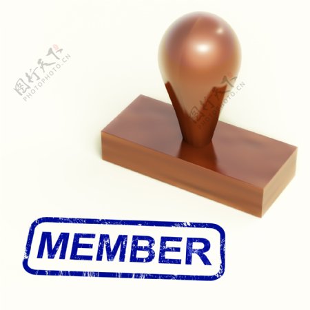 成员的橡皮图章显示会员注册和订阅