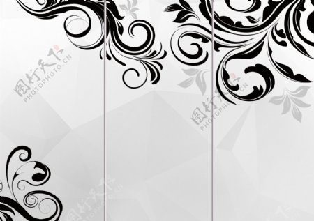 现代简约黑白线条花纹典雅简洁背景墙