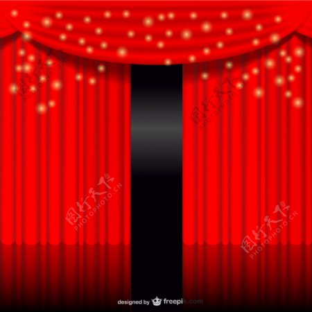红色发光的窗帘