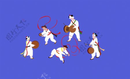 韩国风格的舞蹈向量
