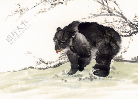 熊写意动物画国画0017