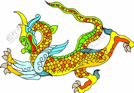 龙纹吉祥图案中国传统图案0028