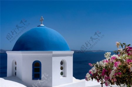 希腊爱琴海建筑图片